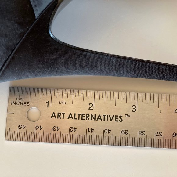 Satin Black Crystal Studded Heels - Picture 7 of 10